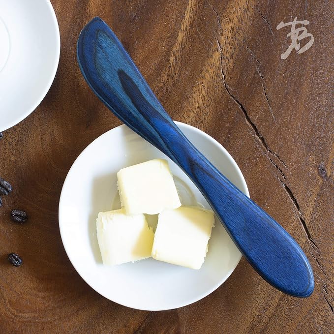 Baltique Malta Collection Cheese Spreader Knife in Colored Birch Wood - Image 2