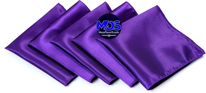 Set of 100 PCS Satin Napkin 12x12 Inch Square, Dinner Table Napkins for Wedding, Bulk Silky Sateen Cloth Napkins for Restaurant Banquet Graduation Birthday Party Decoration - Purple - Image 2
