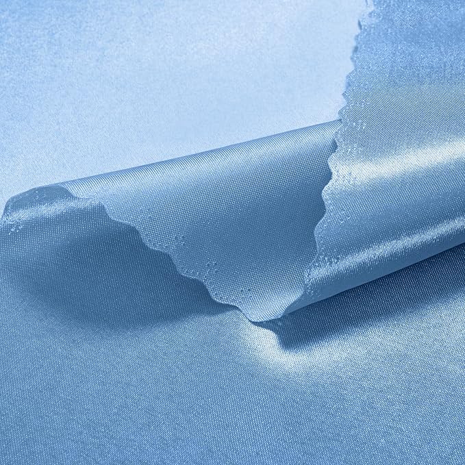VACVELT 100 Pack Light Blue Scalloped Satin Napkins 17x17 Inch Wedding | Scalloped Floral Edges With Silky Smooth Finish, Seamless Design, Machine Washable Wrinkle And Fade Resistant - Image 6