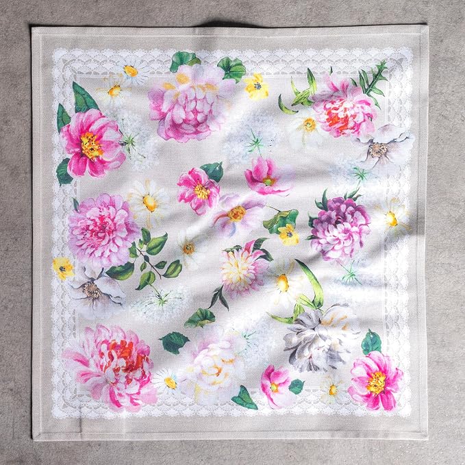 Maison d' Hermine Cloth Napkins Set of 4 Reusable 100% Cotton (20" x 20") | Everyday Square Napkins Cloth Washable Dinner Party Wedding Restaurant Hotel Kitchen Spring Summer - Pivoine - Image 8