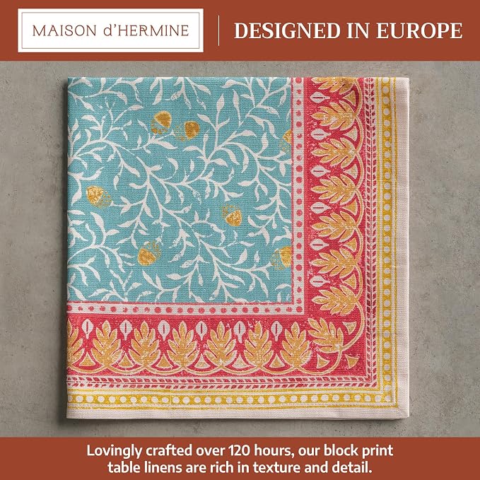 Maison d' Hermine Cloth Napkins Set of 4 Reusable 100% Cotton (20" x 20") | Everyday Square Napkins Cloth Washable Dinner Wedding Restaurant Hotel Kitchen Thanksgiving Christmas - Carpo - Image 2