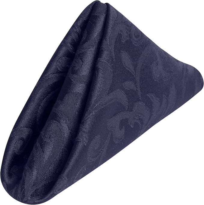 17x17-Inch Square Damask Cloth Napkins, Plum, Set of 12 | Bulk Case of 1 Dozen, Somerset, 50% Cotton / 50% Polyester Fabric, Woven Damask Pattern, Soft Hand, Machine Washable, Purple by UltimateTextile