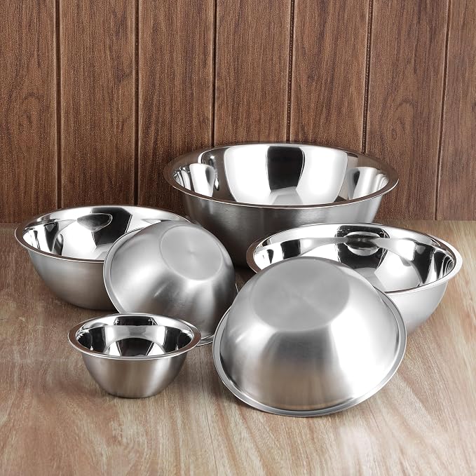 YBM HOME 13 Quart Stainless Steel Premium Mixing Bowl – Heavy Duty Deep Prep Bowl for Baking, Cooking, Dough Mixing, Salad Serving & Commercial Kitchen Use - Image 3