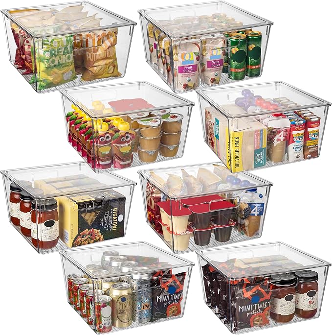 CLEARSPACE Plastic Storage Bins with Lids XL – Perfect Kitchen Organization or Pantry Storage – Fridge Organizer, Pantry Organization and Storage Bins, Cabinet Organizers by ClearSpace