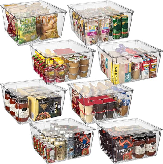 CLEARSPACE Plastic Storage Bins with Lids XL – Perfect Kitchen Organization or Pantry Storage – Fridge Organizer, Pantry Organization and Storage Bins, Cabinet Organizers by ClearSpace
