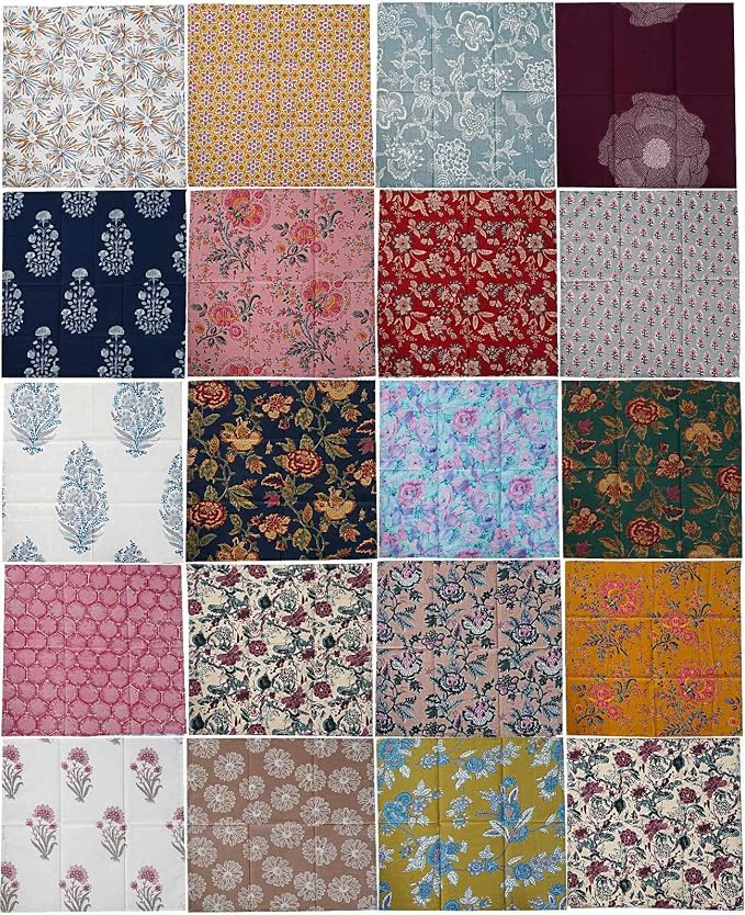 Indian Cotton Cloth Napkin Washable and Reusable for Everyday Use, Wedding, Party, Christmas, Bridal Baby Shower Tea Parties Table Napkins Homedecor Handblock Print 16 x 16 Inches (10 Pieces) - Image 8