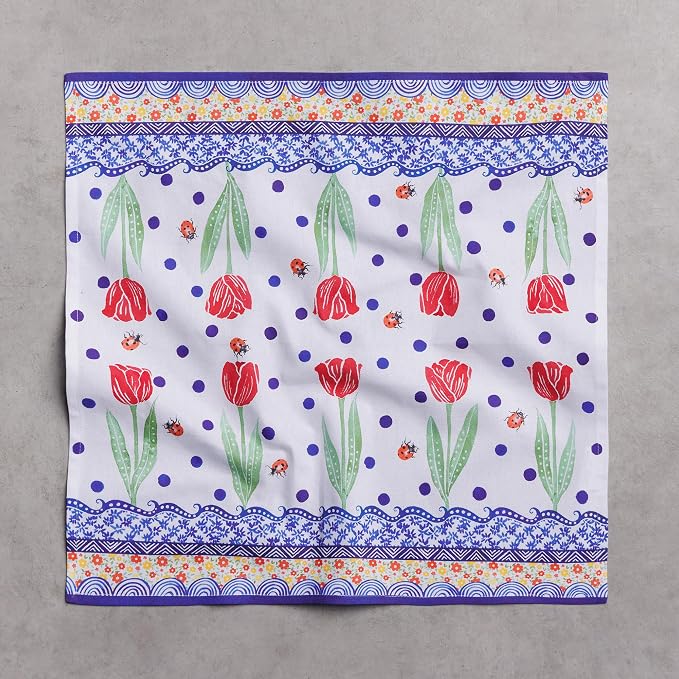 Maison d' Hermine Cloth Napkins Set of 4 Reusable 100% Cotton (18" x 18") | Everyday Square Napkins Cloth Washable Dinner Party Wedding Restaurant Hotel Kitchen Spring Summer - Folky Floral - Image 8