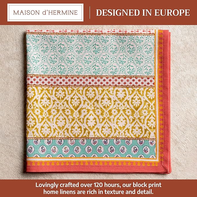 Maison d' Hermine Cloth Napkins Set of 6 Reusable 100% Cotton (20" x 20") | Everyday Square Napkins Cloth Washable Dinner Party Wedding Restaurant Hotel Kitchen Spring Summer - Provence - Image 2