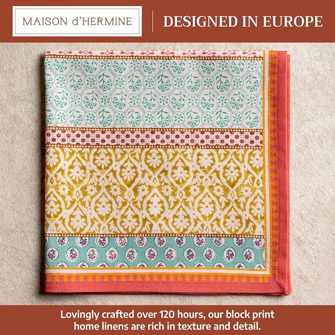 Maison d' Hermine Cloth Napkins Set of 6 Reusable 100% Cotton (20" x 20") | Everyday Square Napkins Cloth Washable Dinner Party Wedding Restaurant Hotel Kitchen Spring Summer - Provence - Image 2
