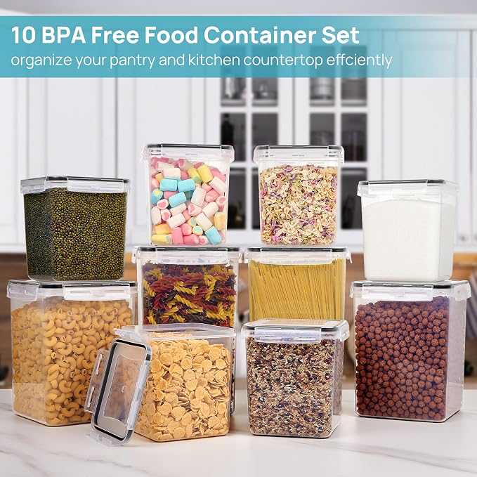 Vtopmart 4PCS Spaghetti Container with 10 PCS Flour and Sugar Storage Container - Image 8