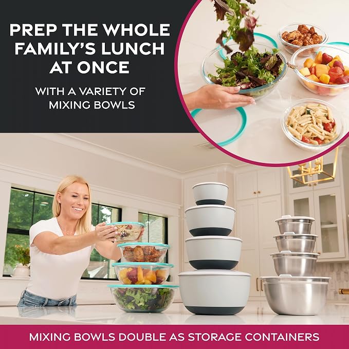 FineDine Stainless Steel Mixing Bowls (Set of 5) Stainless Steel Mixing Bowl Set - Easy To Clean, Nesting Bowls for Space Saving Storage, Great for Cooking, Baking, Prepping - Image 3
