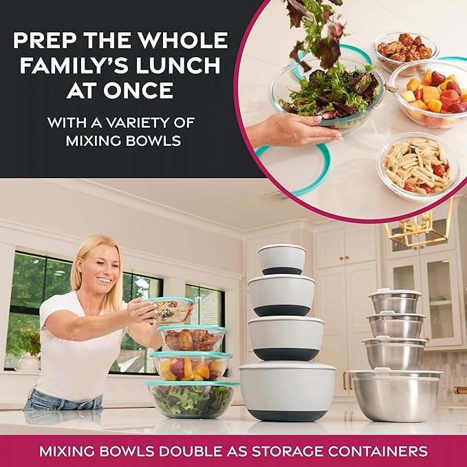 FineDine Stainless Steel Mixing Bowls Set, 6-Piece Metal Bowls | Stainless steel bowls, nesting design saves space, dishwasher safe, prep bowls, baking bowls, cooking bowls - Image 6