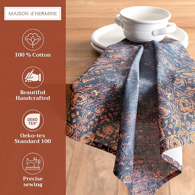 Maison d' Hermine Cloth Napkins Set of 4 Reusable 100% Cotton (20" x 20") | Everyday Square Napkins Cloth Washable Dinner Wedding Restaurant Hotel Kitchen Thanksgiving Christmas - Imperfection - Image 2
