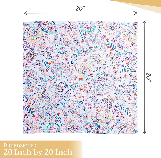 Maison d' Hermine Cloth Napkins Set of 4 Reusable 100% Cotton (20" x 20") | Everyday Square Napkins Cloth Washable Dinner Party Wedding Restaurant Hotel Kitchen Spring Summer - Indian Floral - Image 4