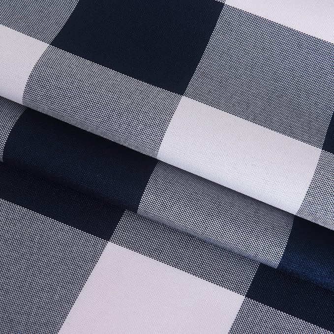 Cupuamon 2 Pack Waterproof Polyester Fabic Rectangle Checkered Tablecloth，60x120 Outdoor Table Cloth，Oil Stain Prevention Table Cloth for Pinics and Parties（Navy and White） - Image 6