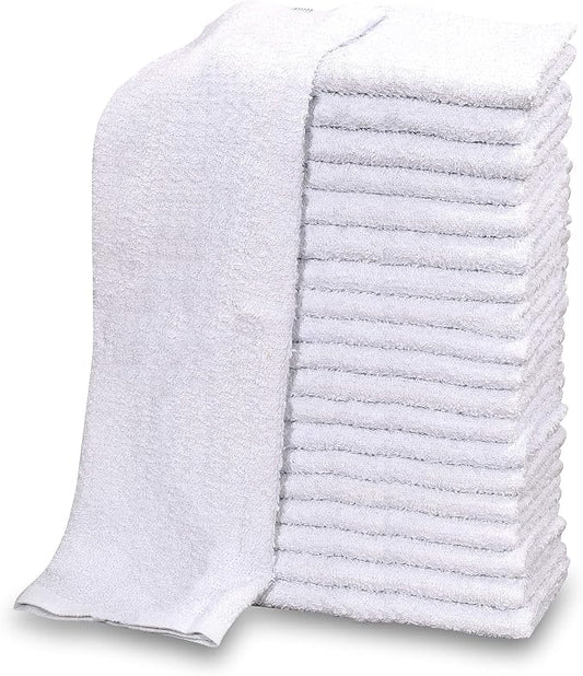 36 PC New Cotton Blend White Restaurant Bar Mops Kitchen Towels 28oz (3 Dozen) (36, White) by GOLDTEXTILES