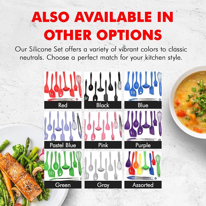 Chef Craft - Premium Silicone Kitchen Tools and Utensils Set, Non-Scratch, Withstands Temperatures up to 450°F, BPA-Free, 9 Piece Cooking Utensils Set, Pink - Image 7