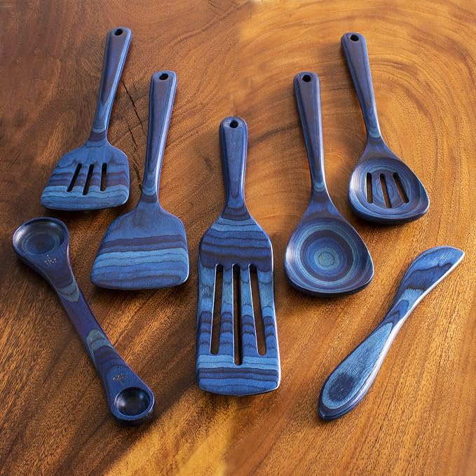 Totally Bamboo Baltique Malta Collection 7 Piece Cooking Utensil Set, Safe for Nonstick - Image 3