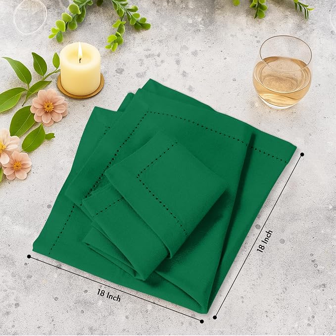 Ruvanti Cloth Napkins Set of 12, 100% Cotton High GSM 18x18 Inches, Hem Stitched Corners, Soft, Washable, Highly Durable & Absorbent, Perfect for Parties, Christmas, Thanksgiving Dinners – Amazon - Image 7