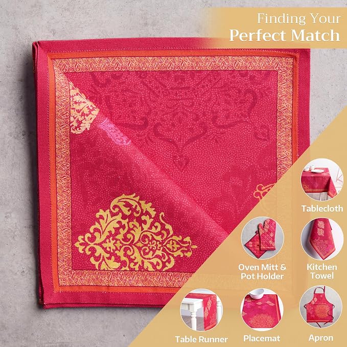 Maison d' Hermine Cloth Napkins Set of 4 Reusable 100% Cotton (20" x 20") | Everyday Square Napkins Cloth Washable Dinner Wedding Restaurant Hotel Kitchen Thanksgiving Christmas - Versailles - Image 5
