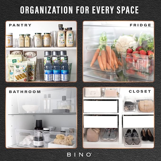 BINO | Plastic Organizer Bins, Small - 4 Pack | The SOHO Collection | Multi-Use Plastic Bin | Pantry & Freezer Organizer Bin | Storage Containers | Bins for Home & Kitchen Org - Image 5
