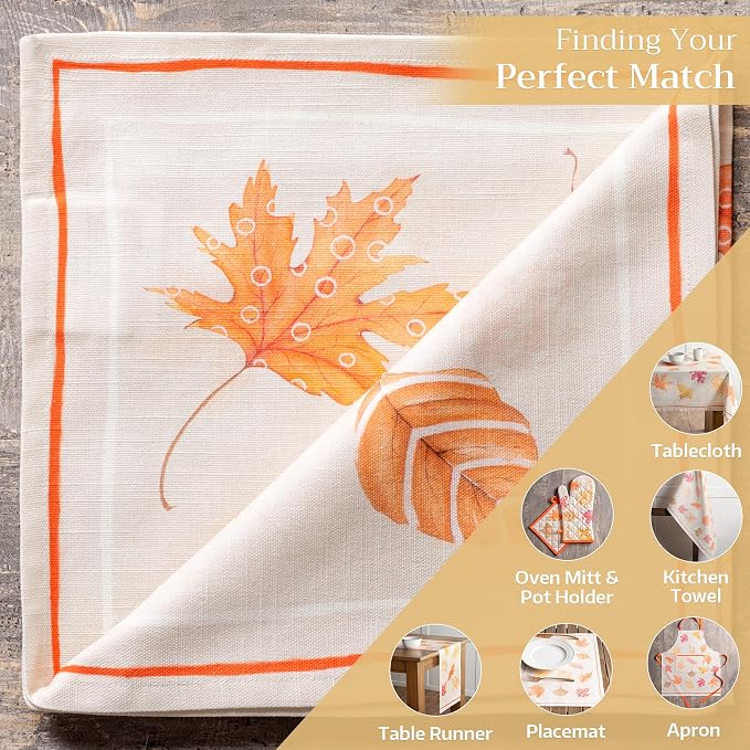 Maison d' Hermine Cloth Napkins Set of 4 Reusable 100% Cotton (20" x 20") | Everyday Square Napkins Cloth Washable Dinner Wedding Restaurant Hotel Kitchen Thanksgiving Christmas - Colours Of Autumn - Image 5