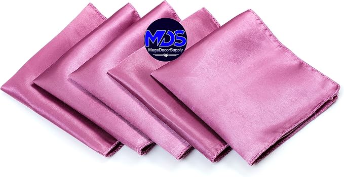 Set of 100 PCS Satin Napkin 12x12 Inch Square, Dinner Table Napkins for Wedding, Bulk Silky Sateen Cloth Napkins for Restaurant Banquet Graduation Birthday Party Decoration - Dusty Pink - Image 2