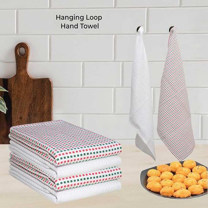 Urban Villa Kitchen Towels Cotton Dish Towels 20”x30” (Set of 6)Red/Grn/Wht - Image 8