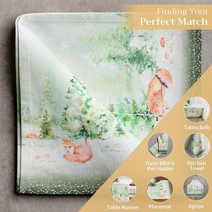 Maison d' Hermine Cloth Napkins Set of 4 Reusable 100% Cotton (20" x 20") | Everyday Square Napkins Cloth Washable Dinner Wedding Restaurant Hotel Kitchen Thanksgiving Christmas - Winter Mornings - Image 5