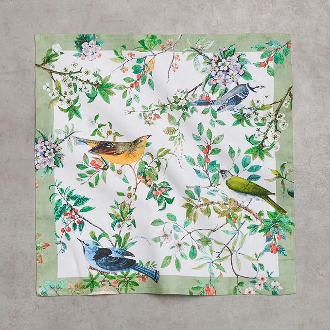 Maison d' Hermine Cloth Napkins Set of 4 Reusable 100% Cotton (18" x 18") | Everyday Square Napkins Cloth Washable Dinner Party Wedding Restaurant Hotel Kitchen Spring Summer - Mesange - Image 8
