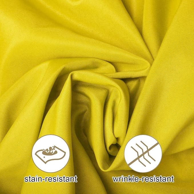 25pcs Polyester Cloth Napkins - 20 x 20 inch Yellow Washable Dinner Napkins with Hemmed Edges for Restaurant/Wedding/Hotel(25,Yellow) - Image 2