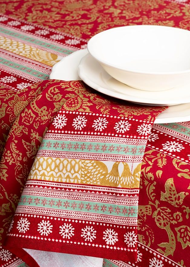 Maison d' Hermine Cloth Napkins Set of 4 Reusable 100% Cotton (20" x 20") | Everyday Square Napkins Cloth Washable Dinner Wedding Restaurant Hotel Kitchen Thanksgiving Christmas - Sofia - Image 7