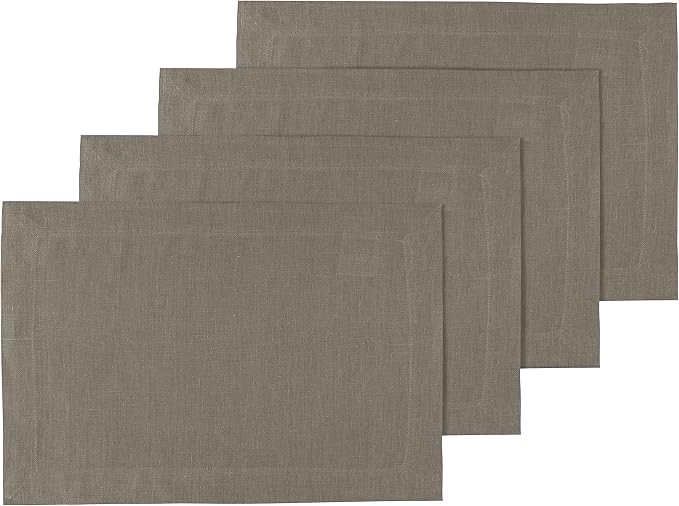 KNOKNO Home Pure Hemp Placemats 18 x 12 Inch Set of 4 Handcrafted with Mitered Corners Natural Fabric,Machine Washable Table Mats for Dining Tables (Moss Green, Placemats | Set of 4) - Image 10