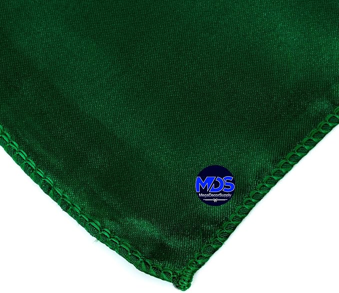 Set of 100 PCS Satin Napkin 12x12 Inch Square, Dinner Table Napkins for Wedding, Bulk Silky Sateen Cloth Napkins for Restaurant Banquet Graduation Birthday Party Decoration - Hunter Green - Image 3