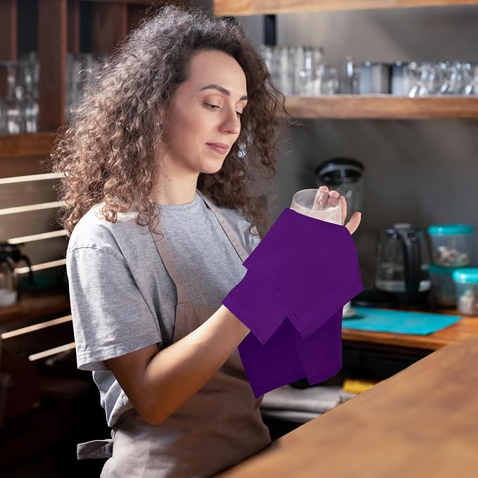 Utopia Home [24 Pack, Purple] Cloth Napkins 17x17 Inches, 100% Polyester | Hemmed Edges, Washable and Reusable Ideal for Parties, Weddings and Dinners - Image 5