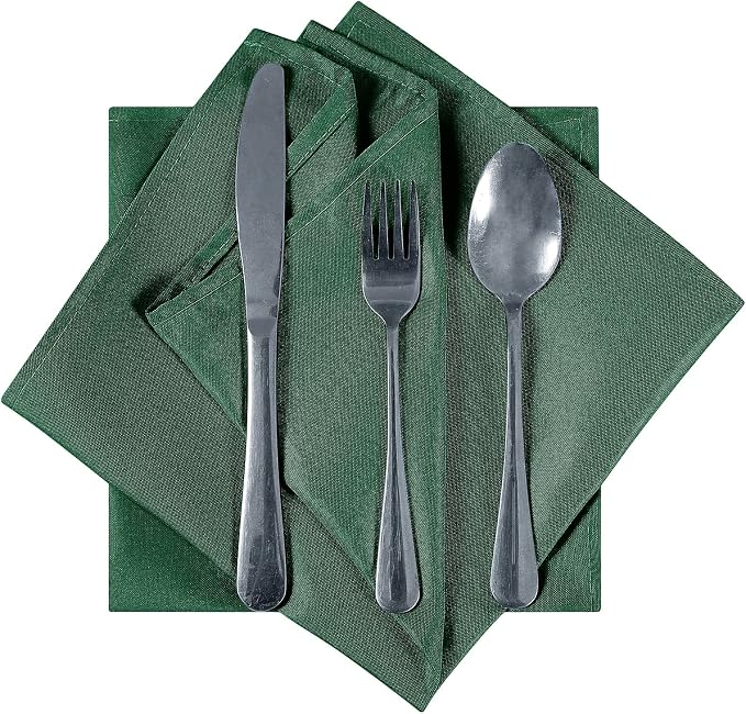 Cloth Napkins 17x17 inch Washable Polyester Dinner Napkins Soft Table Napkins for Wedding Party Dining Banquet(Hunter,50PCS) - Image 3