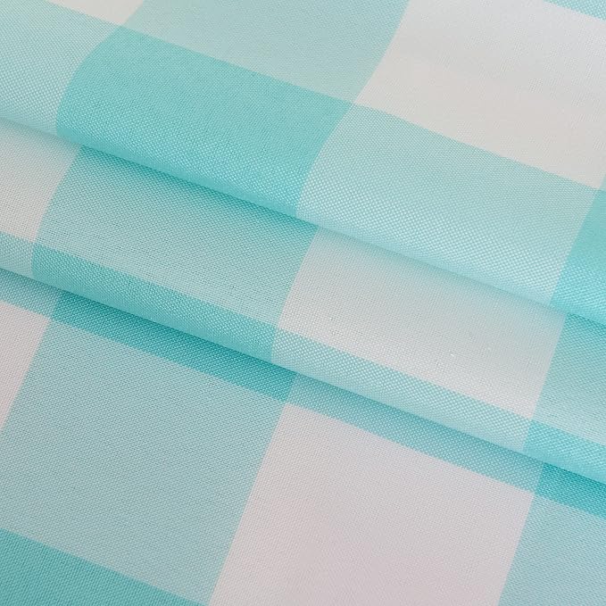 Cupuamon 2 Pack Waterproof Polyester Fabic Rectangle Checkered Tablecloth，60x120 Outdoor Table Cloth，Oil Stain Prevention Table Cloth for Pinics and Parties（Aqua and White） - Image 6