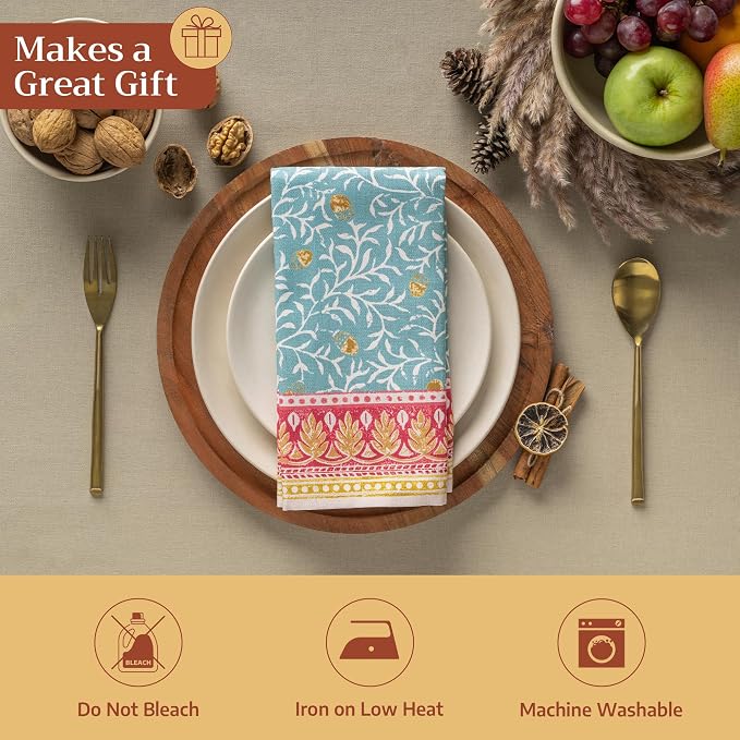 Maison d' Hermine Cloth Napkins Set of 4 Reusable 100% Cotton (20" x 20") | Everyday Square Napkins Cloth Washable Dinner Wedding Restaurant Hotel Kitchen Thanksgiving Christmas - Carpo - Image 5
