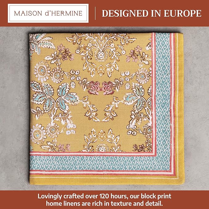 Maison d' Hermine Cloth Napkins Set of 4 Reusable 100% Cotton (20" x 20") | Everyday Square Napkins Cloth Washable Dinner Party Wedding Restaurant Hotel Kitchen Spring Summer - Marquise - Image 2