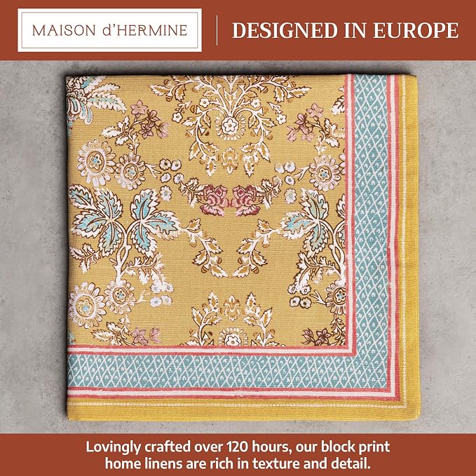 Maison d' Hermine Cloth Napkins Set of 6 Reusable 100% Cotton (20" x 20") | Everyday Square Napkins Cloth Washable Dinner Party Wedding Restaurant Hotel Kitchen Spring Summer - Marquise - Image 2