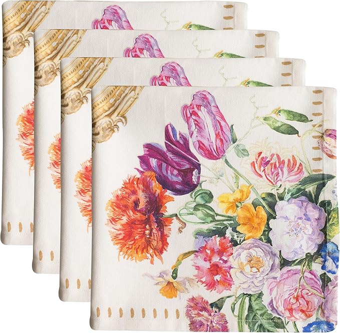 Maison d' Hermine Cloth Napkins Set of 4 Reusable 100% Cotton (20" x 20") | Everyday Square Napkins Cloth Washable Dinner Party Wedding Restaurant Hotel Kitchen Spring Summer - Masterpiece by MaisondHermine