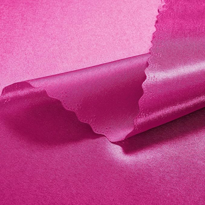 VACVELT 100 Pack Hot Pink Scalloped Satin Napkins 17x17 Inch Wedding | Scalloped Floral Edges With Silky Smooth Finish, Seamless Design, Machine Washable Wrinkle And Fade Resistant - Image 6