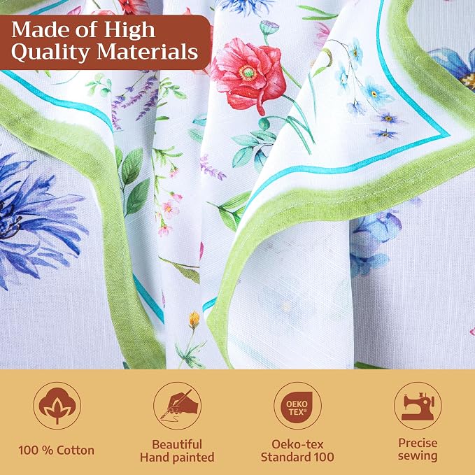 Maison d' Hermine Cloth Napkins Set of 4 Reusable 100% Cotton (20" x 20") | Everyday Square Napkins Cloth Washable Dinner Party Wedding Restaurant Hotel Kitchen Spring Summer - Just Floral - Image 3