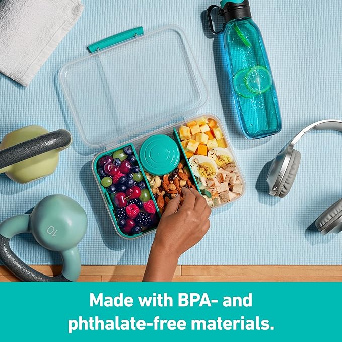 Sistema To Go 1.48L (2-Pack) Bento Box Food Storage Containers, School Lunch Boxes with Removable Dividers & Snack Pot, Two 1.48L Containers, Freezer, Microwave, & Dishwasher-Safe, BPA-Free - Image 2
