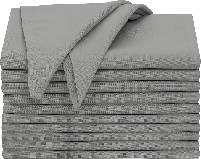Ruvanti Cloth Napkins Set of 12, 18x18 Inches, 100% Cotton, Washable, Soft & Absorbent, Perfect for Wedding, Christmas, ‎Thanksgiving Dinners - Wild Dove by Ruvanti