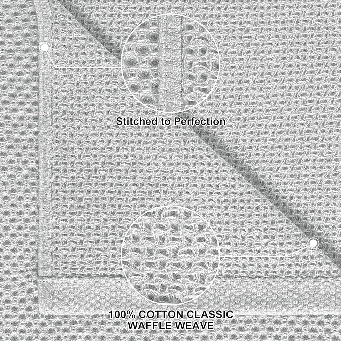 Homaxy 10 Pack 100% Cotton Kitchen Towels and Dishcloths Set, Light Gray | 12 x 12 Inches and 13 x 28 Inches Kitchen Towels Set, Ultra Soft Absorbent Dish Cloths for Washing Dishes - Image 2