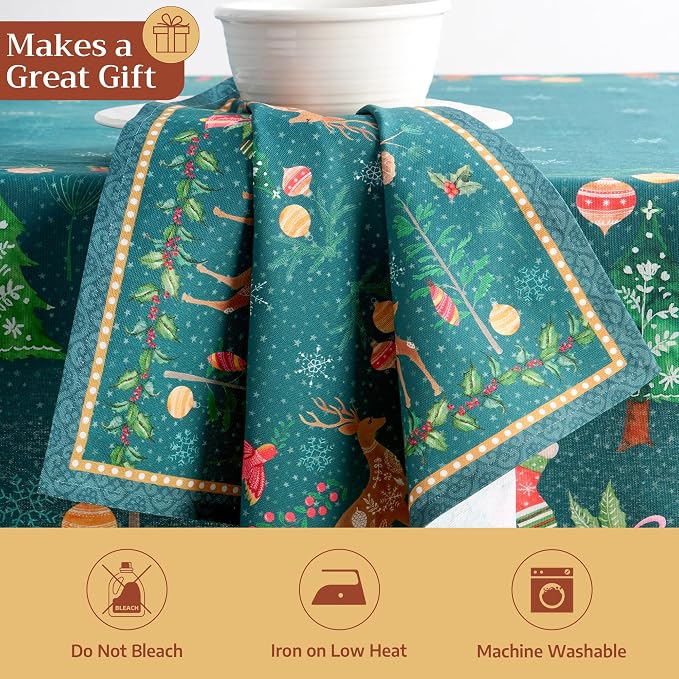 Maison d' Hermine Cloth Napkins Set of 4 Reusable 100% Cotton (20" x 20") | Everyday Square Napkins Cloth Washable Dinner Wedding Restaurant Hotel Kitchen Thanksgiving Christmas - Hygge Christmas - Image 5