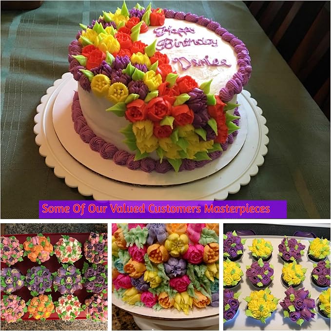 Russian Piping Tips 63 Pcs DELUXE Cake Decorating Supplies Set 37 Icing Nozzles 2 Coupler 2 leaf Tips 22 Pastry Bags + Cupcake Decoration Tools Kit Free E- BOOK in GIFT BOX+Frosting Recipes - Image 6