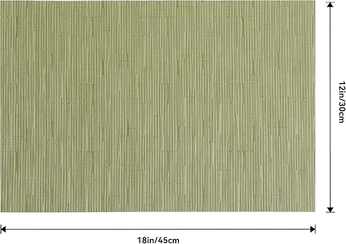 Leetaltree Pea Green Placemats Set of 4 - Heat Resistant Non-Slip Place mats for Dining Table, Washable Durable PVC Vinyl Woven Table Mats（Pea Green, 4） - Image 9