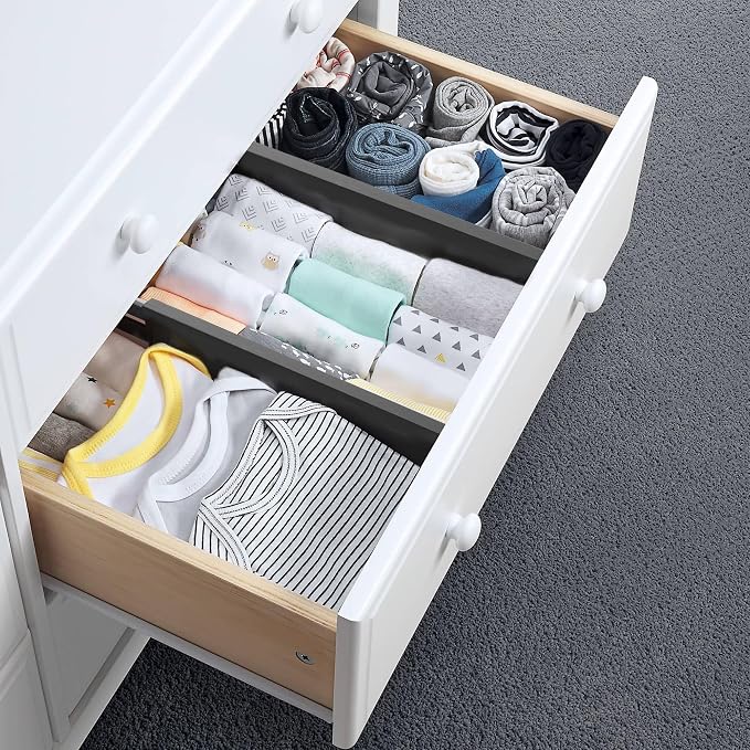 Utoplike Bamboo Kitchen Drawer Divider, Black Utensil Drawers Organizer | Adjustable, Spring Loaded, Works in Kitchen, Dresser, Bathroom, Bedroom, Drawer, Desk, 2.4" H, Fit 17.8"-20.6" Inner Drawer - Image 4